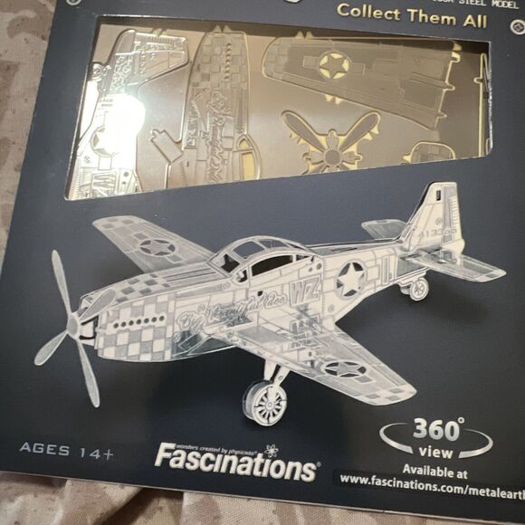 METAL EARTH P-51 MUSTANG 3-D LASER CUT MODEL AIRPLANE KIT 3D NEW NIP 2012 360v - Picture 4 of 7